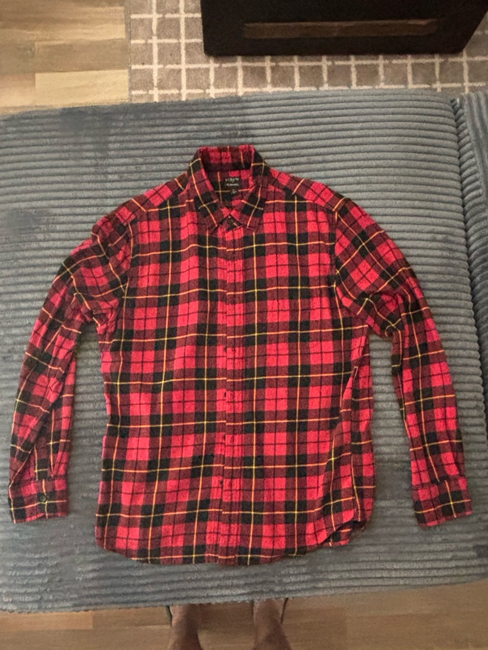 J. Crew Red and Black Plaid Button-Down Shirt
